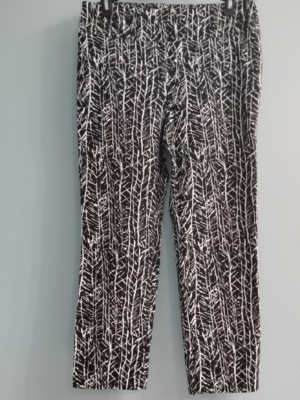 Jules & Leopold Black and White Branch-Print Pants Size Small Petite